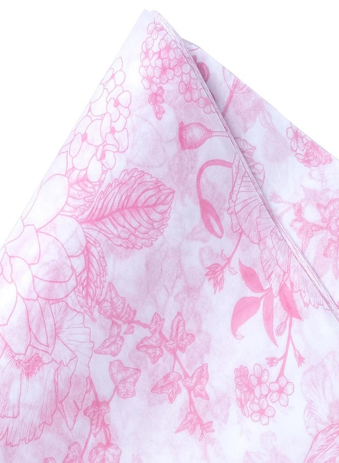 ورق مناديل زهري وردي من WRAPAHOLIC - 60 ورقة مقاس 14 × 20 بوصة، ورق مناديل زهري وردي وأبيض عتيق، كمية كبيرة لحفلات الزفاف وأعياد الميلاد وحفلات توديع العزوبية وتزيين حفلات الشاي والمناسبات الفنية والحرفية - Image 3